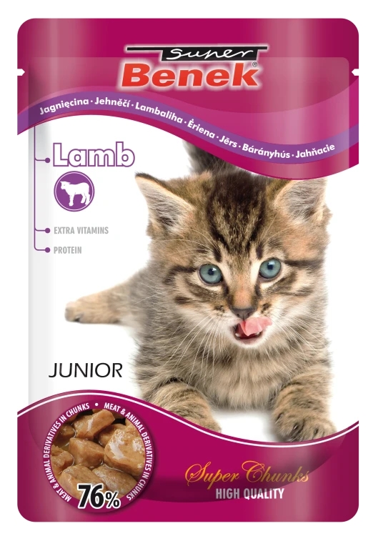 Super Benek Saszetka dla kotów z kawałkami jagnięciny 100g (junior)
