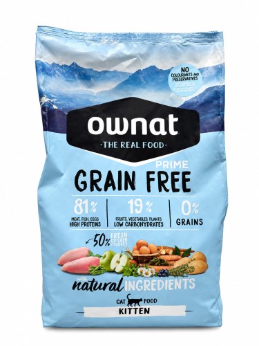 Ownat Prime Cat Kitten Bezzbożowe Danie ze Świeżego Kurczaka i Indyka 3 kg