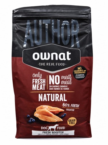 Ownat Author Dog Adult Świeży Kogut (100% Świeżego Mięsa) 3 kg