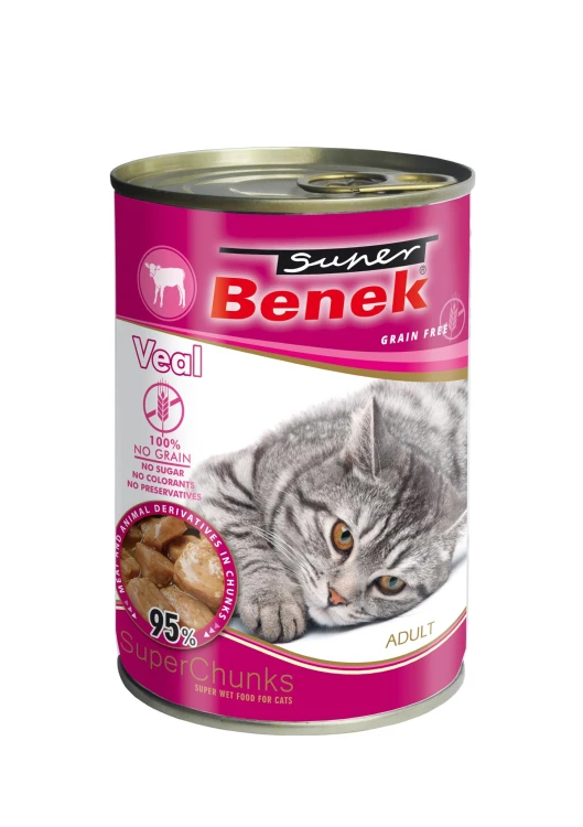 Super Benek KOT bezzbożowe kąski z cielęciną w sosie 415g