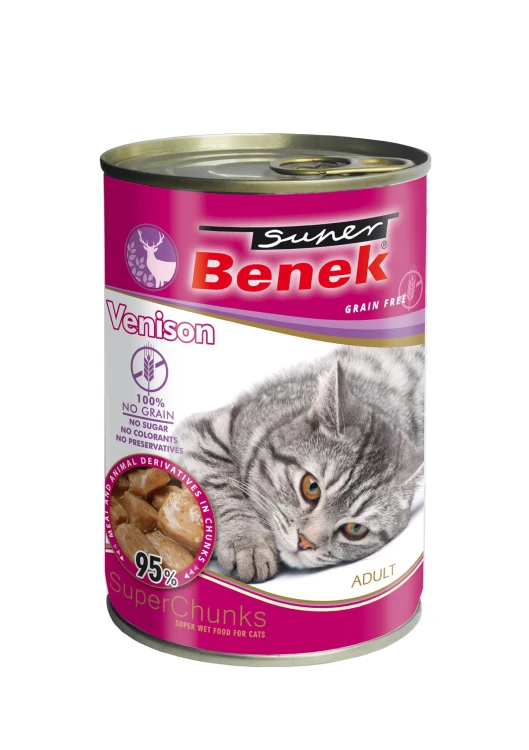 Super Benek KOT bezzbożowe kąski z dziczyzną w sosie 415g