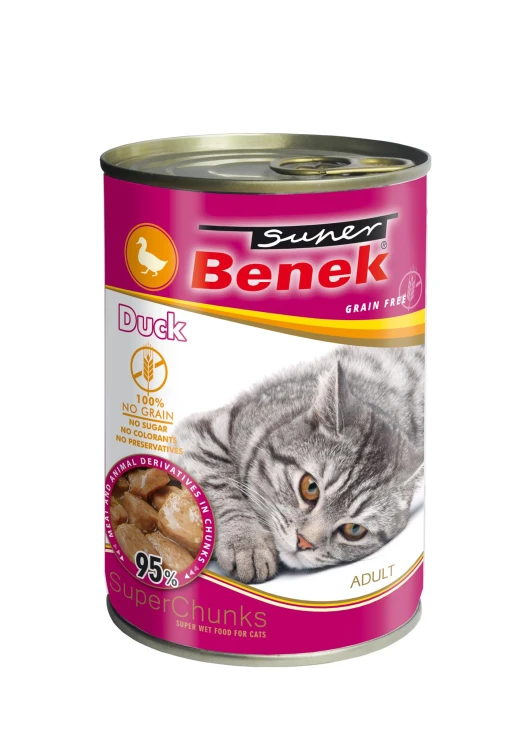 Super Benek KOT bezzbożowe kąski z kaczką w sosie 415g