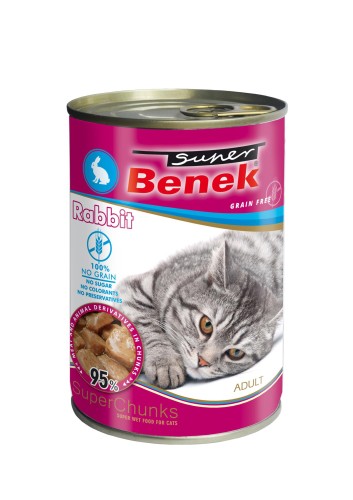 Super Benek KOT bezzbożowe kąski z królikiem w sosie 415g