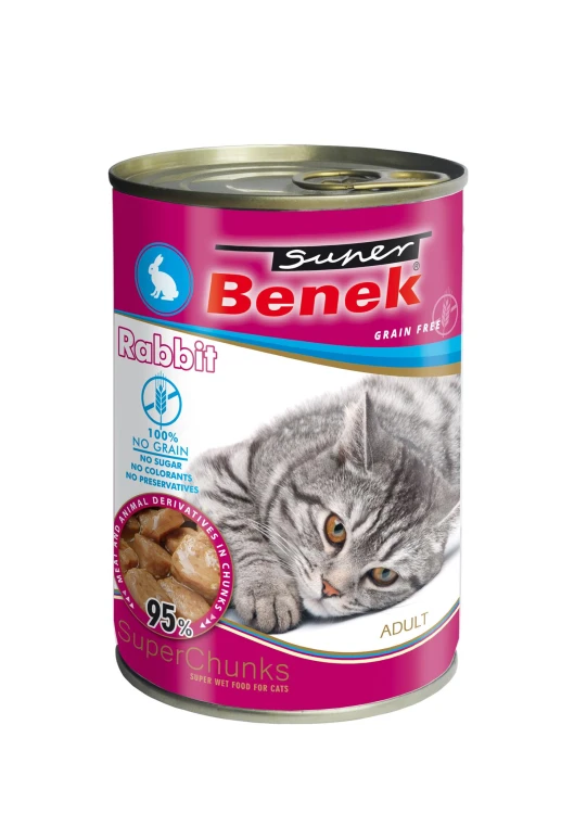 Super Benek KOT bezzbożowe kąski z królikiem w sosie 415g