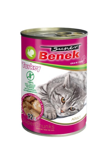 Super Benek KOT bezzbożowe kąski z indykiem w sosie 415g