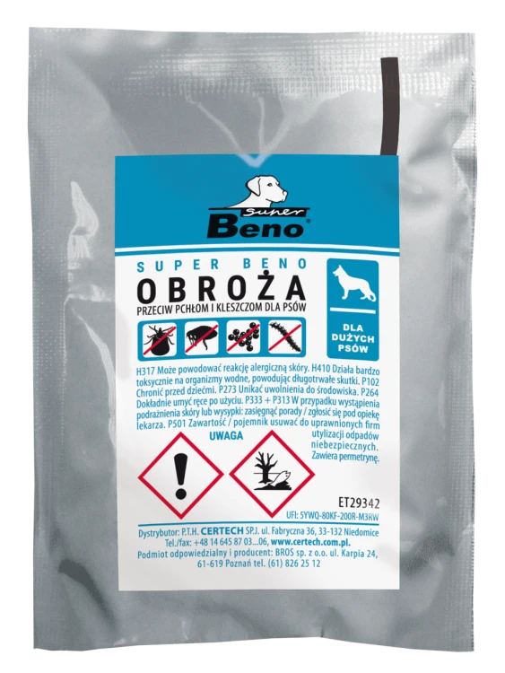 SUPER BENO - obroża przeciw pchłom i kleszczom dla dużych psów