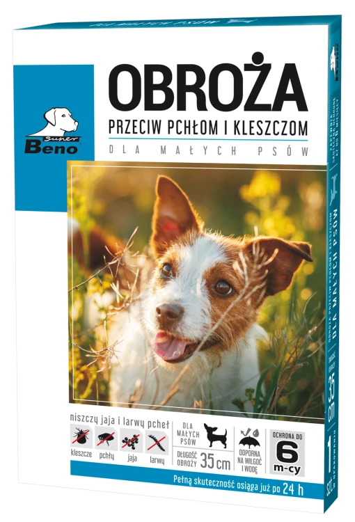 SUPER BENO - obroża przeciw pchłom i kleszczom dla małych psów